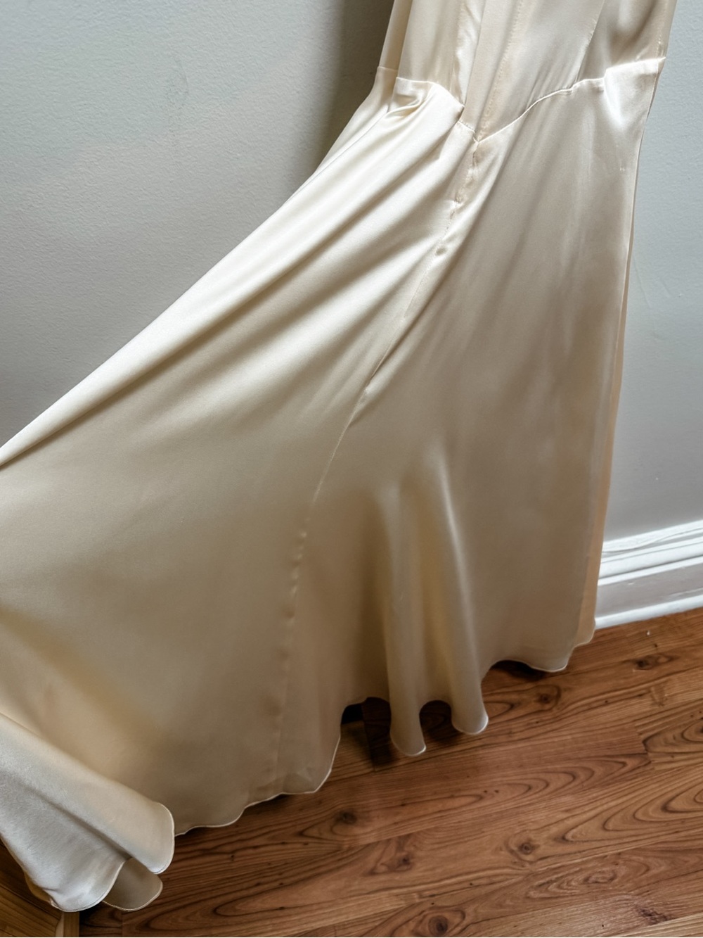 Reformation Katelyn ivory silk dress halter maxi gown bridal bride wedding white - Picture 6 of 11